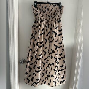 🌻 A New Day Black & Cream Wavy Print Strapless Maxi Dress 🌻